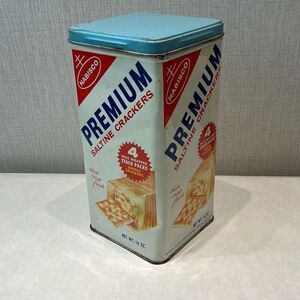 Vintage Cracker Canister Tin Premium Saltine Nabisco Box